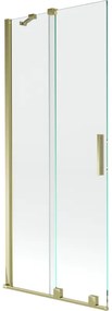 Mexen Velar, 2 szárnyas eltolható kádparaván 85 x 150 cm, 8mm átlátszó üveg, arany matt profil, 896-085-000-01-55