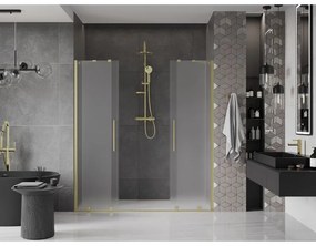 Mexen Velar Duo, tolózuhanyajtó nyitáshoz 170 cm, 8 mm-es matt üveg, arany matt, 871-170-000-32-55