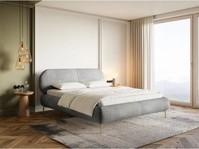 Franciaágy 180 cm Octave 180B (ágyráccsal) (szürke + arany). 1099936