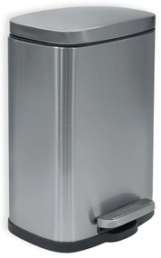 Matt ezüstszínű acél pedálos szemetes 5 l Akira – Spirella