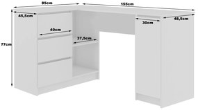 Sarok PC asztal Bevin (szonoma tölgy + wenge) (B). 1069143