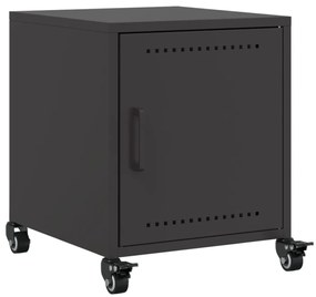 2 db fekete acél éjjeliszekrény 36x39x43,5 cm