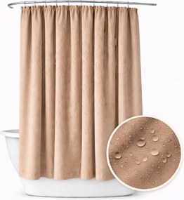Fürdőszobai függöny 150x260 vízálló zuhany szalag béka bézs
