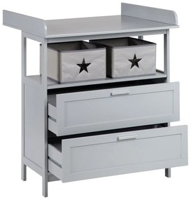 Szürke gyerek komód pelenkázó feltéttel 87x100x75 cm Hamburg – Roba