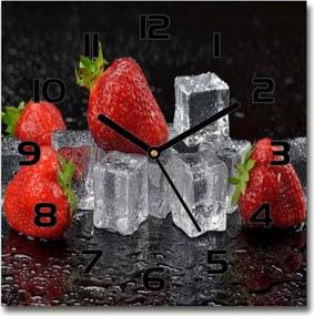 Üveg falióra Eper jéggel 30x30 cm