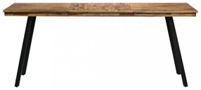 tömör újrahasznosított tíkfa/acél étkezőasztal 180 x 90 x 76 cm