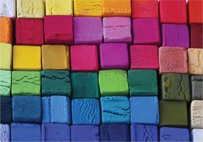 Fotótapéta Kréta geometria színek textúra vinil 254x184 +ragasztó