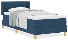 Boxspring Ágy, Kék Matrac, 90 x 200cm, Szövet