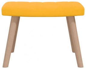 mustársárga bársony pihenőszék lábtartóval