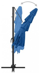 4 szintes azúrkék napernyő alumíniumrúddal 250 x 250 cm