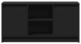 fekete szerelt fa TV-szekrény LED-ekkel 100 x 34 x 50 cm