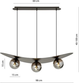 Emibig modern függeszték aura fekete grafit emi1300/3