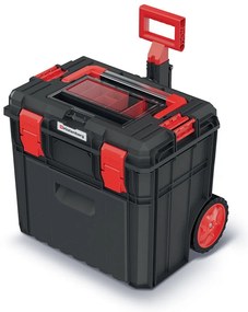 Bőrönd kerekekkel A, 51 cm, rekesszel és rendezővel II, fekete