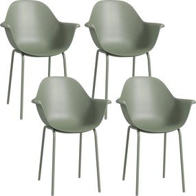 Outsunny 4 darabos Kerti Szék Készlet - Időjárásálló Műanyag Kerti Székek Karfával és Háttámlával, Teraszi Szék, Max. 120 kg Terhelhetőség, Kerti Búto