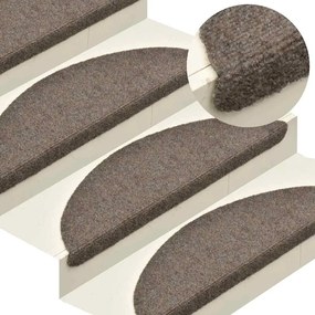 10 db krémszínű tűlyukasztott öntapadó lépcsőszőnyeg 65x21x4 cm