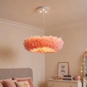 BRILAGI - LED csillár zsinóron FEATHER 3xE27/40W/230V + 3xLED/3W, átmérő 50 cm, rózsaszín