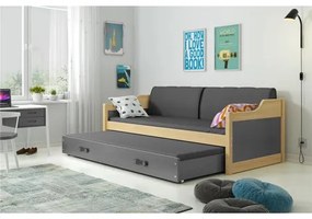 Gyermek kanapé ágy David kihúzható ággyal 90x200 cm - fenyő Szürke