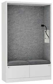 Sally 1150mm korpus Biały - siedzisko Szary