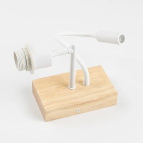 Brilagi-LED Fali lámpa NUBILA WOOD 1xE27/25W/230V+LED/3W tölgy/Pompeiai piros