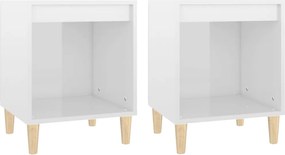 vidaXL 2 db magasfényű fehér éjjeliszekrény 40x35x50 cm
