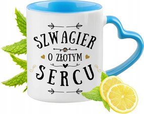 Sógornak Kék Bögre Szív Alakú Füllel Kávé Ajándék