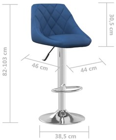 vidaXL kék bársony bárszék