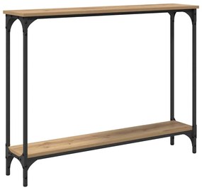 vidaXL Konzolasztal polcokkal Artisan tölgy 101 x 23 x 15,5 cm Faanyag