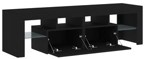 fekete tölgy szerelt fa TV-szekrény LED-ekkel 140x36,5x40 cm