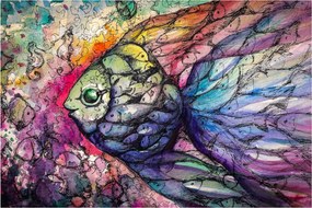 Kép - színes hal (90x60 cm)