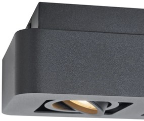 Lekerekített felületre szerelhető spotlámpa fekete 2-lámpás forgatható és dönthető - Dox