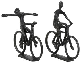 Fém szobor készlet 2 db-os 22 cm Cyclists – Light &amp; Living