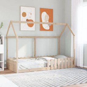 tömör fenyőfa házikó gyerekágykeret 90 x 200 cm