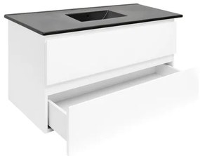 SAT B-Way Fürdőszobaszekrény mosdóval 99x50x45 cm fehér fényes BWAY2100WU4B