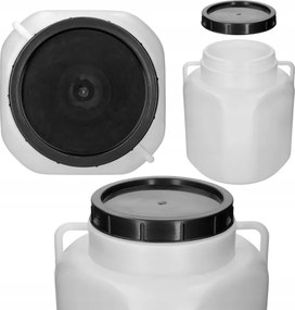 Szögletes Hordó 30L Fehér, Fogantyúkkal, Robusztus