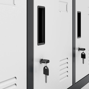 Rekeszes szekrény ROBERT, 1360 x 1720 x 450 mm, antracit-fehér