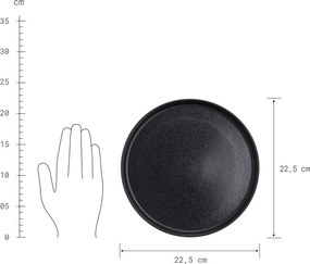 CASA NOVA kistányér Ø22,5cm, 4 db-os készlet, fekete