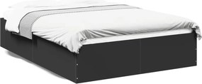 vidaXL fekete szerelt fa ágykeret 120 x 190 cm