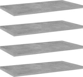 vidaXL 4 db betonszürke szerelt fa könyvespolc 40 x 20 x 1,5 cm