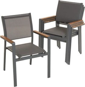 Kerti egymásra rakható fém szék 4 db szett antarcit