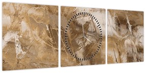 Kép - Barna absztrakció (órával) (90x30 cm)