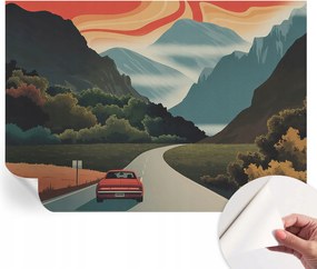 Öntapadós tapéta Fali furnér 3D hatás Hegyi kaland 208x146 cm