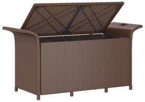 barna polyrattan kerti pad párnával 116 x 46 x 57 cm