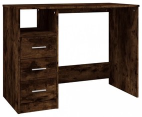 füstös tölgy színű szerelt fa íróasztal fiókokkal 102x50x76 cm