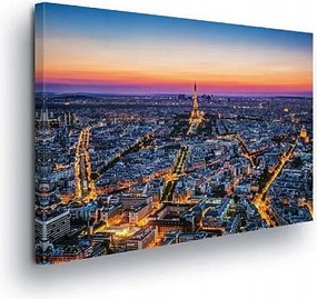 Vászonkép 100x75 Esti Párizs Eiffel-torony városkép város panoráma