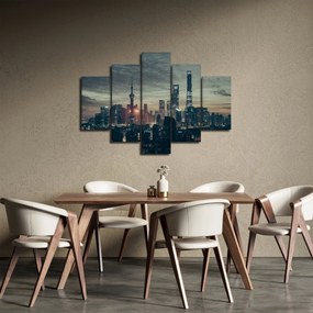 Város képe alkonyatkor (150x105 cm)