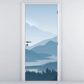 Fotótapéta ajtóra - Hegyekre néző grafika (95x205cm)