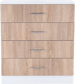 Miami komód 4 fiókos 80x92 cm sonoma tölgy-fehér
