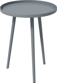 Outsunny Kerek Kerti Asztal, Kültéri Oldalasztal Lekerekített Acél Peremmel, dim. Ø40 x 50H cm szürke | Aosom