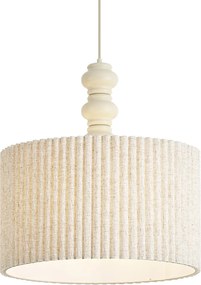 Japandi függőlámpa bézs színű, vászonernyővel 50cm - Fedde