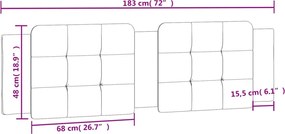 fehér műbőr fejtámla párna Zadar 183 cm